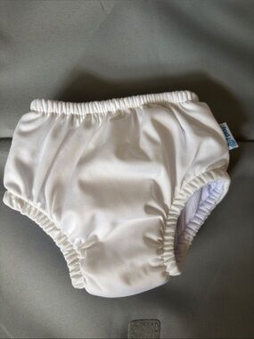 i play. White Swim Diaper Cover with Elastic Waist Size 6 months 10-18lbs